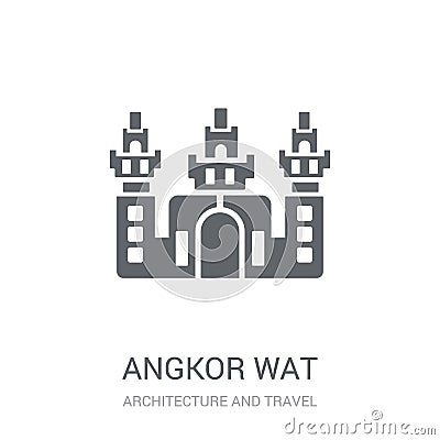 Angkor wat icon. Trendy Angkor wat logo concept on white background from Architecture and Travel collection Vector Illustration