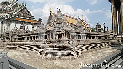 Angkor Wat model in Wat Phra Kaew in Bangkok Thailand Stock Photo