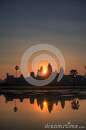 Angkor Wat Sunrise Stock Photo
