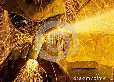 Angle grinder working Stock Photo