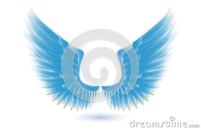 realistic fantasy white angle wings. 3D Render Stock Photo