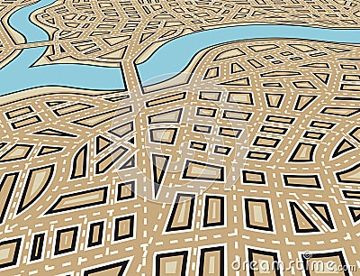 Angled city Vector Illustration