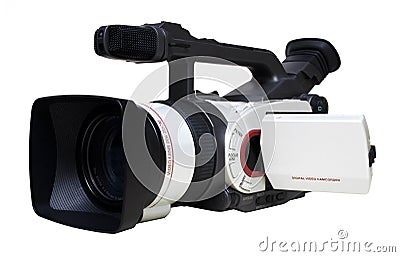 Angled Digital Video Camera - Isolated Stock Photo