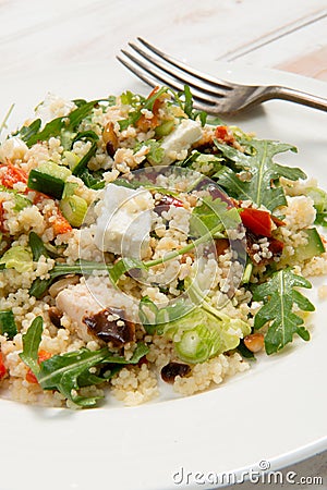 Couscous semolina salad Stock Photo