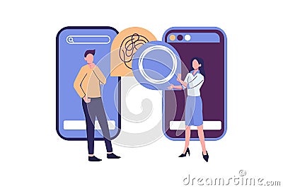 angled and untangled tangle. abstract metaphor, business problem solving concept Vector Illustration