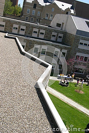 Angles on the Roof of Ives Hall Stock Photo