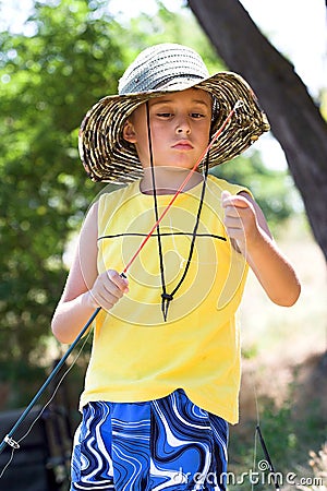 Angling boy Stock Photo