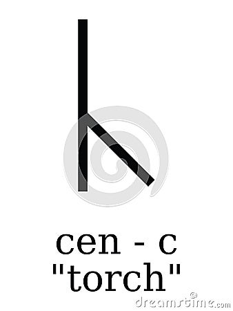 Futhorc Runes Letter of Cen C Vector Illustration