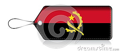Angola flag label, Label of product made in Angola Stock Photo