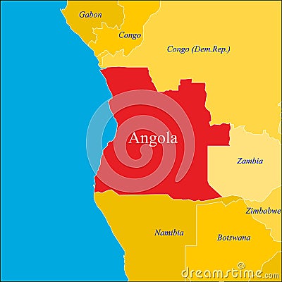 Angola map. Vector Illustration