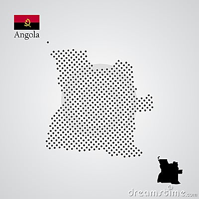 angola map silhouette halftone style map silhouette halftone style Cartoon Illustration