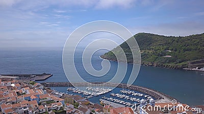 Angra do Heroismo aerial view shot from 4k drone Stock Photo
