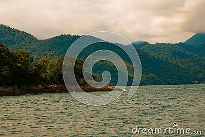 Angra dos Reis, Rio de Janeiro State, Brazil Cataguas: Beautiful tropical Islands in Sunny weather Stock Photo