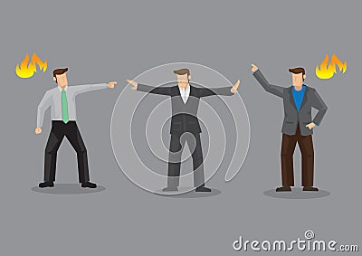 Ugly Confrontation Vector Cartoon Illustration Vector Illustration