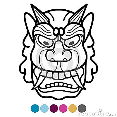 Angry african traditional mask Vector Illustration