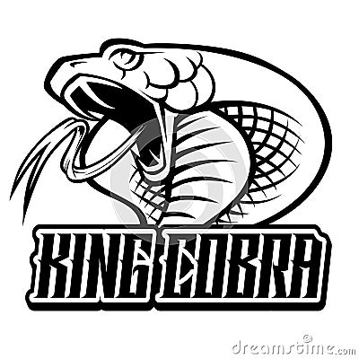 king cobra head black Vector Illustration