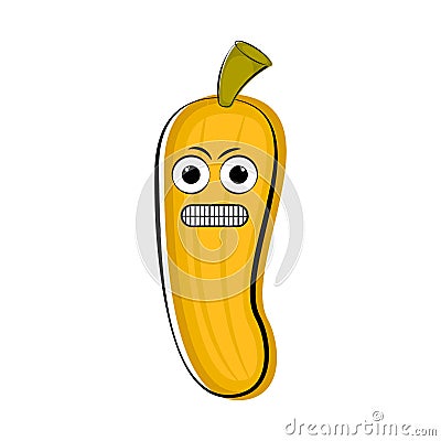 Angry banana cartoon character emote Vector Illustration