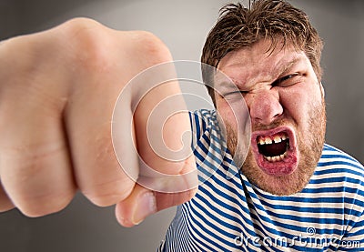 Angry Bandit Punching You Royalty Free Stock Image - Image 