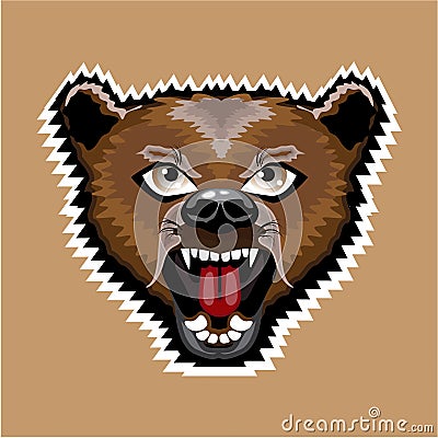 Angry Bear cartoon Vector Illustration