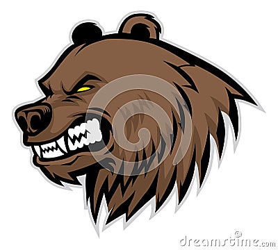 Angry bear head mascot Vector Illustration