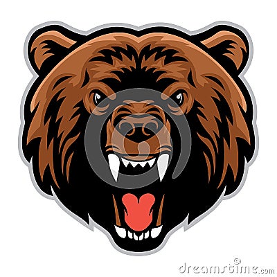 Angry bear head Vector Illustration
