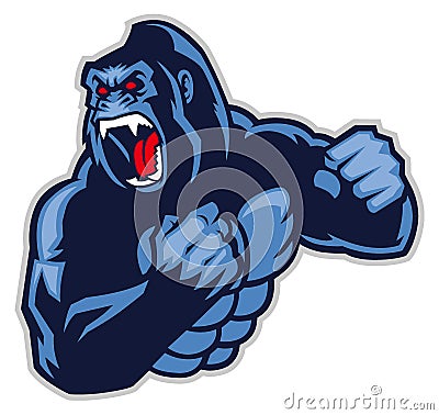 Angry big gorilla Vector Illustration