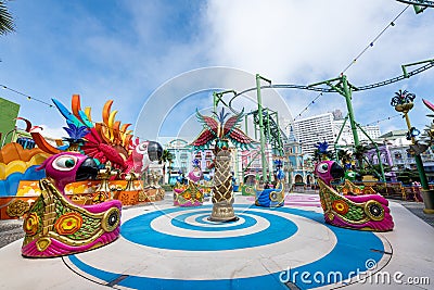 Angry birds carousel at the Skyworlds theme park in Genting highlands, Malaysia Editorial Stock Photo