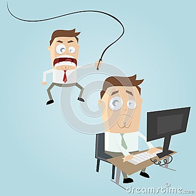 Angry boss cartoon Vector Illustration