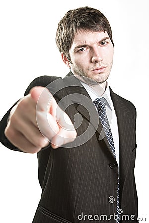 Angry Boss Or Furious Business Man Pointing Royalty Free Stock Photos ...