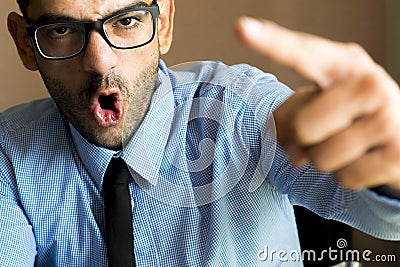 Angry boss Stock Photo