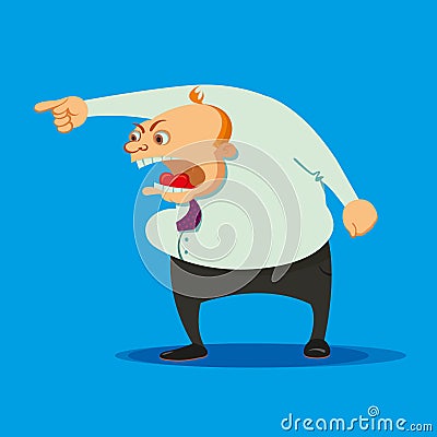 Angry boss swearing Vector Illustration