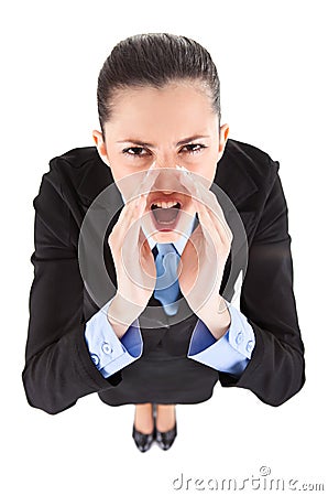 Angry boss yelling Stock Photo