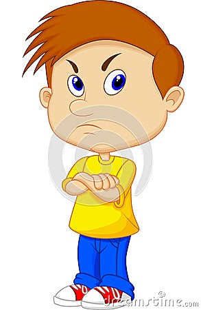 Angry boy cartoon Vector Illustration