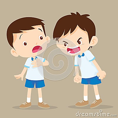 Angry boy shouting at friend Vector Illustration