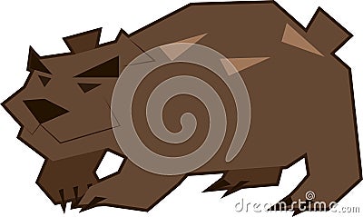 Angry brown bear Vector Illustration