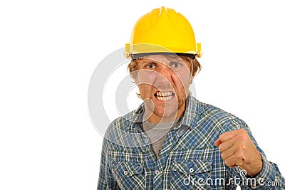 Angry builder Stock Photo