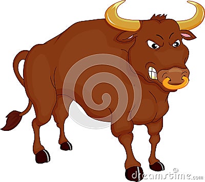 Angry bull cartoon Vector Illustration