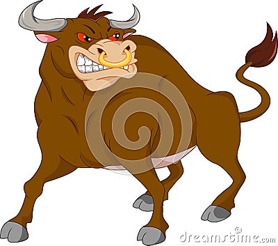 Angry bull cartoon Vector Illustration