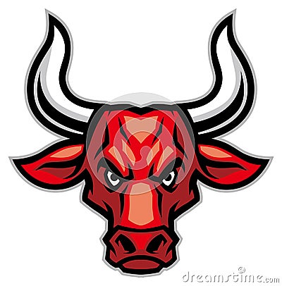 Angry bull head mascot Vector Illustration