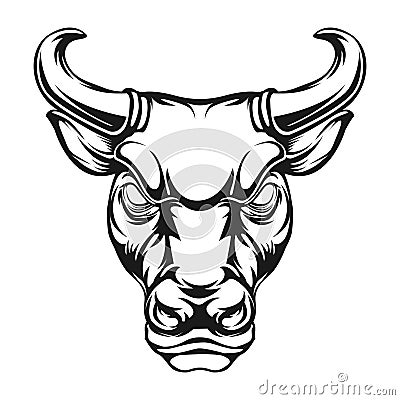 Angry Bull Head - vector illustration t-shirt design Vector Illustration