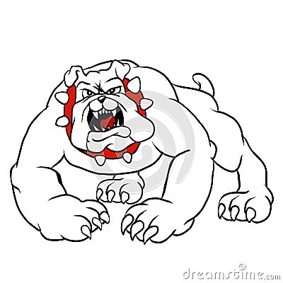 Angry bulldog. Vector Illustration