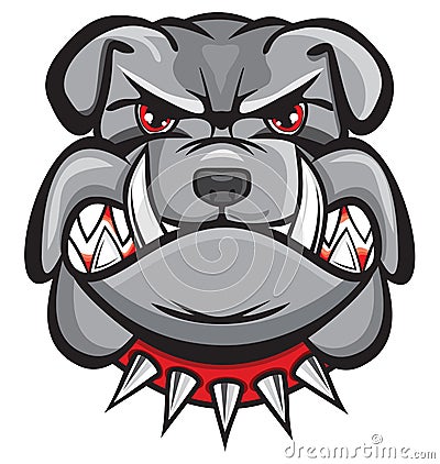 Angry bulldog head Vector Illustration