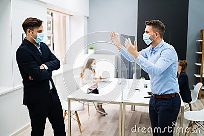 Angry Business Man Threatening, Pressuring Stock Photo