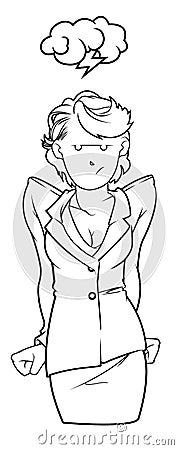 Angry business woman Cartoon Illustration