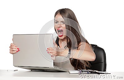 Angry business woman Stock Photo