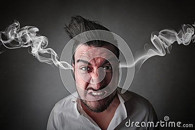Angry businessman Stock Photo