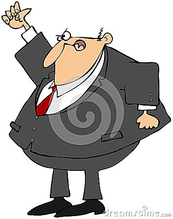 Angry Businessman Shaking His Fist Cartoon Illustration