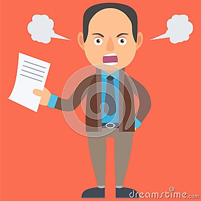 Angry Businessman Vector Illustration