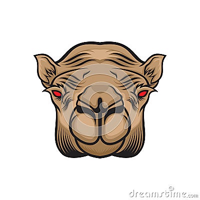 Angry camel head vector illustration Vector Illustration
