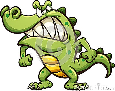 Angry cartoon crocodile Vector Illustration